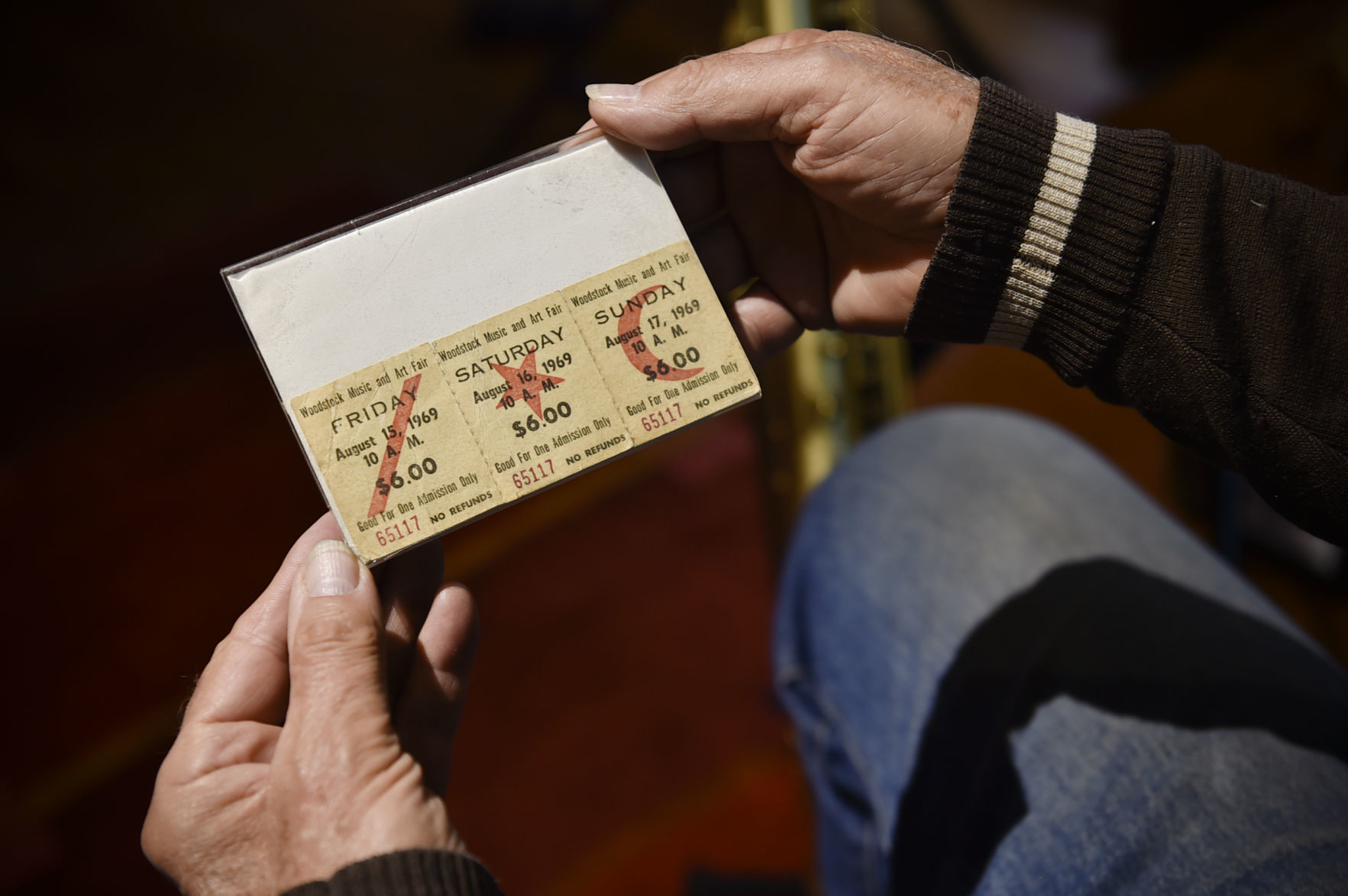 Rehmann looks at his original tickets